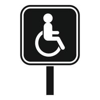 Handicapped road sign icon, simple style vector