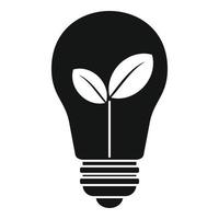 Eco bulb energy icon, simple style vector