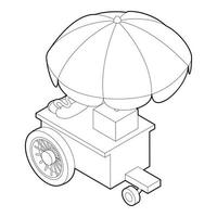 Counter on wheels with umbrella icon vector