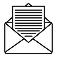 Email letter icon, outline style vector