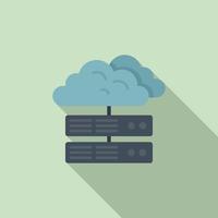 Server data cloud icon, flat style vector