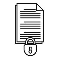 Document access authentication icon, outline style vector