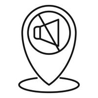 Quiet space location icon, outline style vector