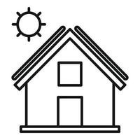 House solar panel icon, outline style vector