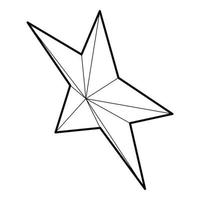 Five pointed star icon, outline style vector