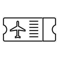 icono de billete de avión, estilo de contorno vector