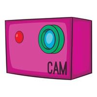 Action video digital camera icon, cartoon style vector