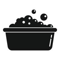 Wash foam basin icon, simple style vector