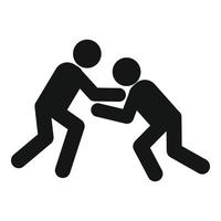icono de la competencia de lucha grecorromana, estilo simple vector