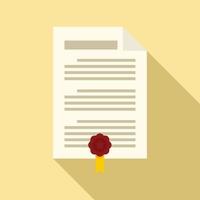 Attestation document icon, flat style vector