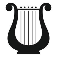 Harp melody icon, simple style vector