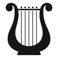 Harp melody icon, simple style vector