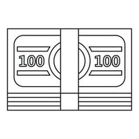 Bundle of money icon, outline style vector