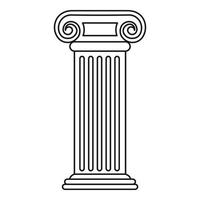 Roman column icon, outline style vector