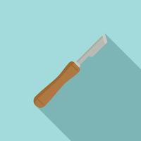 Carpenter wood knife icon, flat style vector