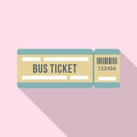 Bus ticket event icon, flat style vector