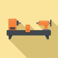 Drilling lathe icon, flat style vector