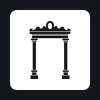 Ornamental arch icon, simple style vector