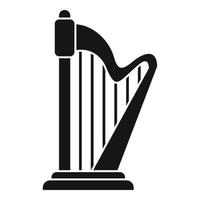 Harp school icon, simple style vector