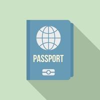 Personal information passport icon, flat style vector