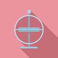 Physics gyroscope icon flat vector. Momentum accelerometer vector