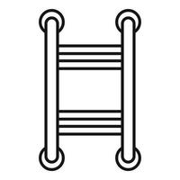 Device heated towel rail icon, outline style vector