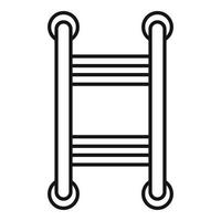 Device heated towel rail icon, outline style vector