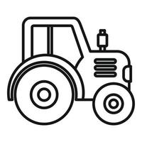 icono de tractor agrícola, estilo de esquema vector