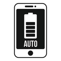 Car charging phone notification icon, simple style vector