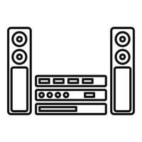 Sound system icon, outline style vector