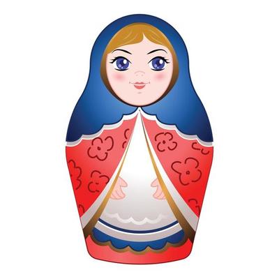 Russian nested doll icon, cartoon style