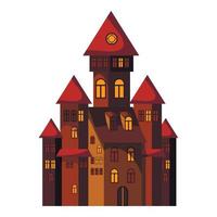 Castle icon, cartoon style vector