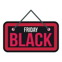 Black Friday sale signboard icon, flat style