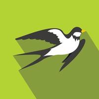 Swallow icon, flat style vector