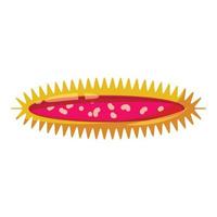 Pink rod shaped virus icon, isometric 3d style vector