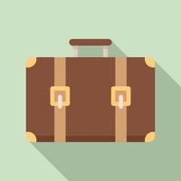 Immigrants suitcase icon, flat style vector