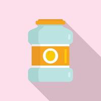 Peach jar icon, flat style vector