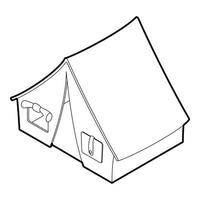 Tent icon, outline isometric style vector