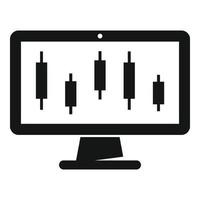 Trade online monitor icon, simple style vector