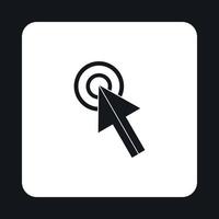 Cursor arrow clicks icon, simple style vector