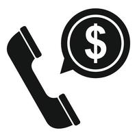 Trader money call icon, simple style vector