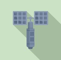 Base space station icon flat vector. Galaxy planet spaceship vector