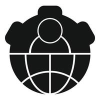 Outsource global gear icon, simple style vector