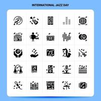 Solid 25 International Jazz Day Icon set Vector Glyph Style Design Black Icons Set Web and Mobile Business ideas design Vector Illustration