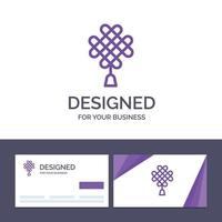 Creative Business Card and Logo template Chinese knot China Chinese Decoration Vector Illustration