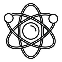 Nanotechnology atom icon, outline style vector