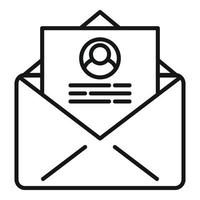 Personal information mail icon, outline style vector