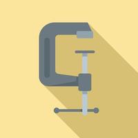 Carpenter clamp icon, flat style vector