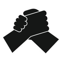icono de manos de lucha de brazos, estilo simple vector