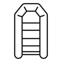 Illegal rubber boat icon, outline style vector
